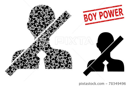 No Gentleman Composition of No Gentleman Items and Scratched Boy Power Seal Stamp 78349496