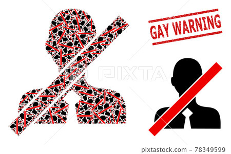 Closed Clerk Collage of Closed Clerk Items and Grunge Gay Warning Seal Closed Clerk Collage of Closed Clerk Items and Grunge Gay Warning Seal 78349599