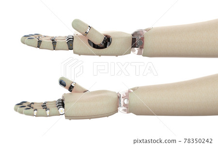 robot open hand with human skin robot open hand with human skin 78350242