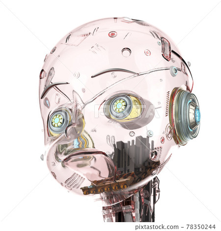 Glassy robot isolated Glassy robot isolated 78350244
