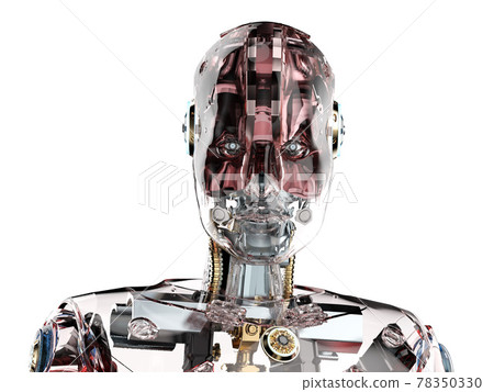Glassy robot isolated Glassy robot isolated 78350330