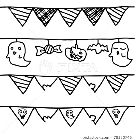 萬聖節花環線的各種線條圖 78350746