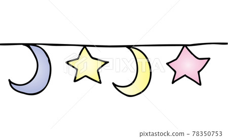 Star Moon Garland Line 78350753