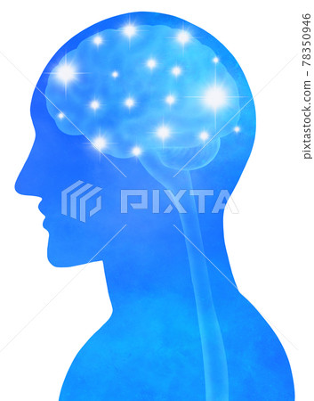Image of mysterious brain and profile that feels the possibility 78350946