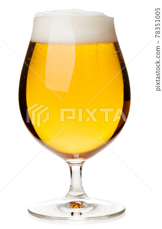 Tulip glass of lager beer isolated Tulip glass of lager beer isolated 78351005