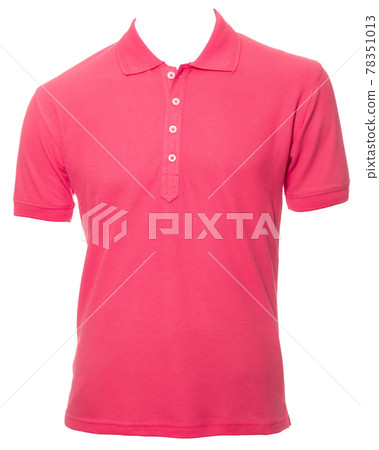 Pink shortsleeve polo shirt on mannequin isolated Pink shortsleeve polo shirt on mannequin isolated 78351013