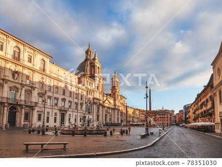 Piazza Navona in a morning light Rome Italy Piazza Navona in a morning light Rome Italy 78351030