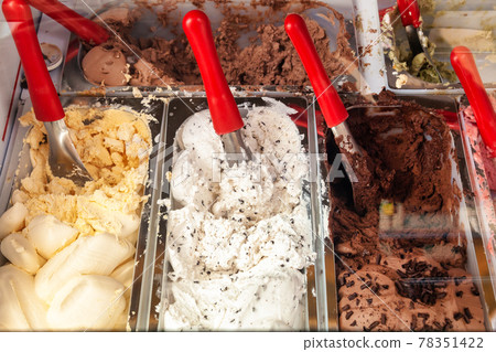 Various gelato Italian icecream for sale close-up Various gelato Italian icecream for sale close-up 78351422