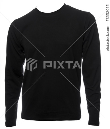 Black longsleeve cotton tshirt template isolated Black longsleeve cotton tshirt template isolated 78352035