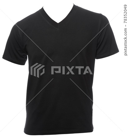 Black shortsleeve cotton tshirt template isolated 78352049