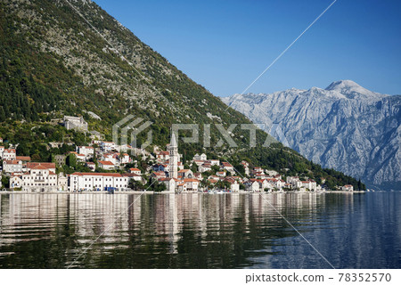 perast traditional balkan village mountain landscape near kotor in montenegro perast traditional balkan village mountain landscape near kotor in montenegro 78352570