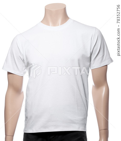 White shortsleeve cotton tshirt on a mannequin isolated 78352756