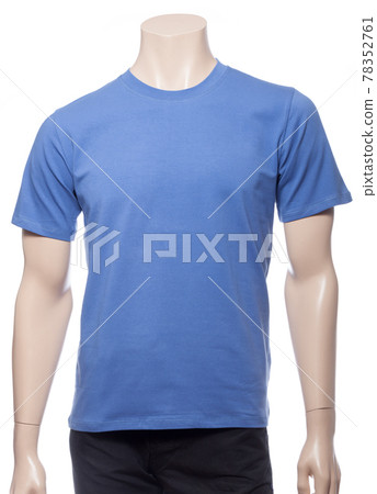 Blue shortsleeve cotton tshirt on a mannequin isolated Blue shortsleeve cotton tshirt on a mannequin isolated 78352761
