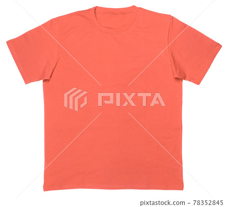 Living coral 2019 trendy color shortsleeve cotton tshirt template isolated Living coral 2019 trendy color shortsleeve cotton tshirt template isolated 78352845