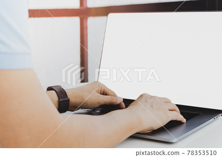 Close up of man hands typing on computer keyboard. Close up of man hands typing on computer keyboard. 78353510