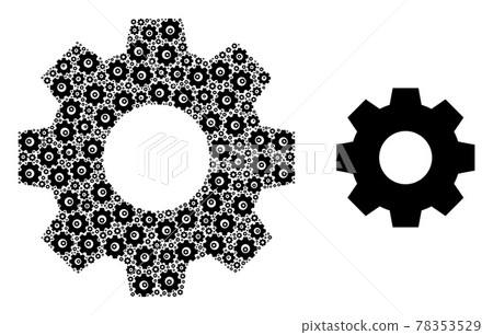 Gear Mosaic of Gear Icons and Original Icon - Stock Illustration ...