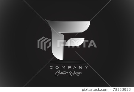 F white gradient alphabet letter logo icon with... - Stock Illustration