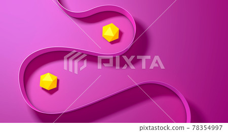 Opposite different geometric shapes representing separation - 3d illustration 78354997