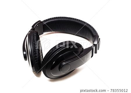 Big black headphones, isolated on a white background 78355012