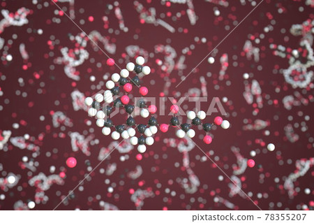 Artesunate molecule. Conceptual molecular model. Chemical 3d rendering Artesunate molecule. Conceptual molecular model. Chemical 3d rendering 78355207