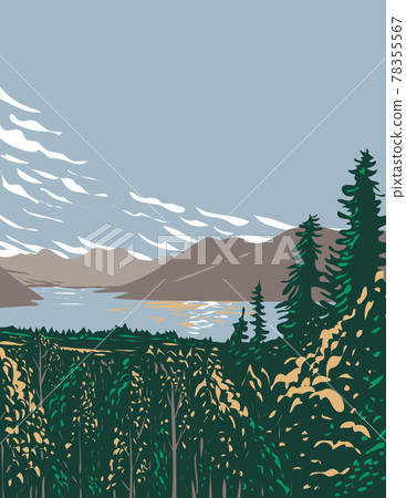Skilak Lake on the Kenai Peninsula Fed by Meltwater from Skilak Glacier Located in Kenai Fjords National Park in Alaska WPA Poster Art Skilak Lake on the Kenai Peninsula Fed by Meltwater from Skilak Glacier Located in Kenai Fjords National Park in Alaska WPA Poster Art 78355567