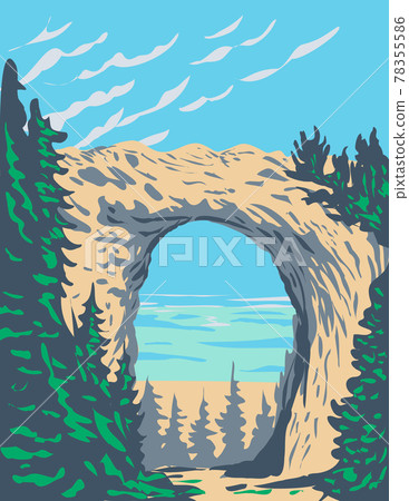 Arch Rock Located in Mackinac Island Within Mackinac National Park in Michigan That Existed from 1875 to 1895 WPA Poster Art 78355586
