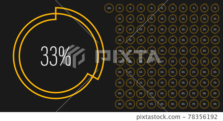 Set of circle percentage diagrams from 0 to 100 Set of circle percentage diagrams from 0 to 100 78356192