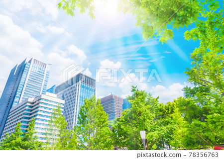 Office district and fresh green 78356763