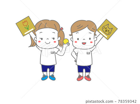 Children with a new sport Tenipin handmade racket Children with a new sport Tenipin handmade racket 78359342