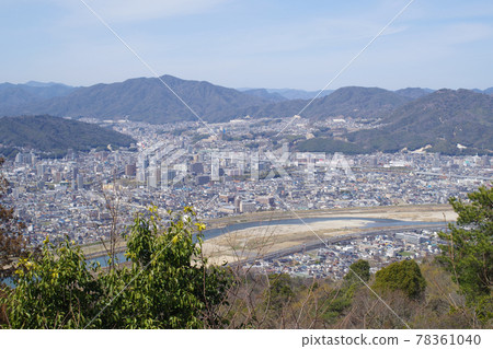 Spring view of Hiroshima Asaminami Ward from Mt. Matsukasa 78361040