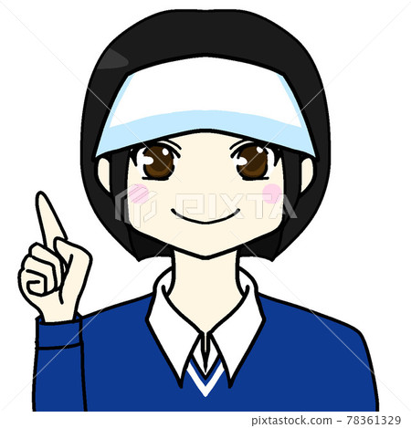 Woman wearing a sun visor (black hair) 78361329