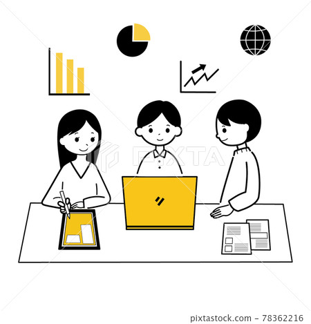 Illustration of the business scene of the meeting Illustration of the business scene of the meeting 78362216