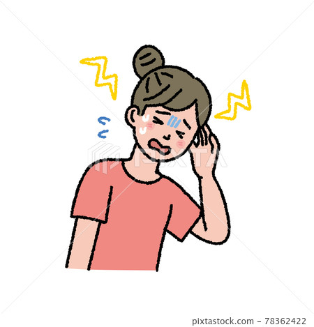 一個女人頭痛的插圖 78362422