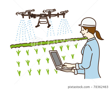 Agriculture girl agriculture farmer drone smart agriculture woman illustration Agriculture girl agriculture farmer drone smart agriculture woman illustration 78362463