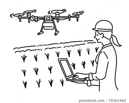 Agriculture girl agriculture farmer drone smart agriculture woman illustration 78362468