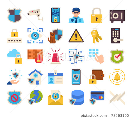 Security Flat Vector Icons 78363100