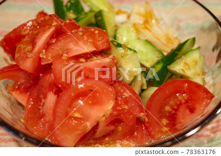 Tomato, new onion and cucumber salad Tomato, new onion and cucumber salad 78363176