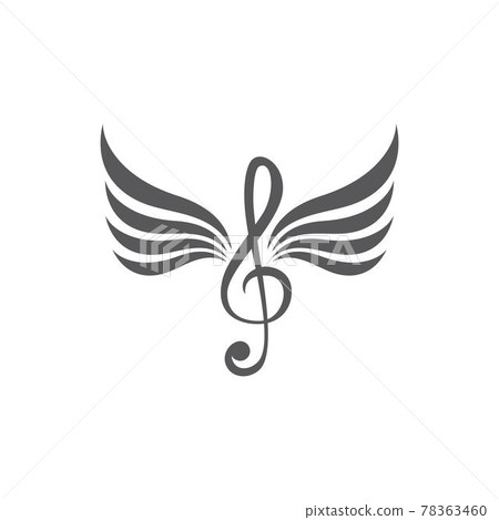 Music note wing logo vecto 78363460