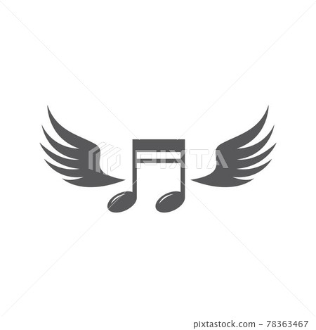 Music note wing logo vecto 78363467