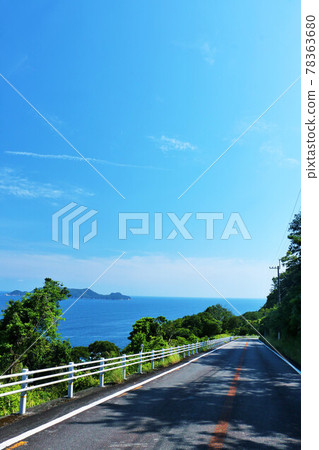 Tokushima Prefecture Blue Sky and Blue Sea Minamiawa Sunline 78363680