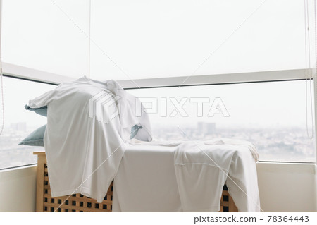 Clothes hanging on the table let dry on the balcony of an apartment. Clothes hanging on the table let dry on the balcony of an apartment. 78364443