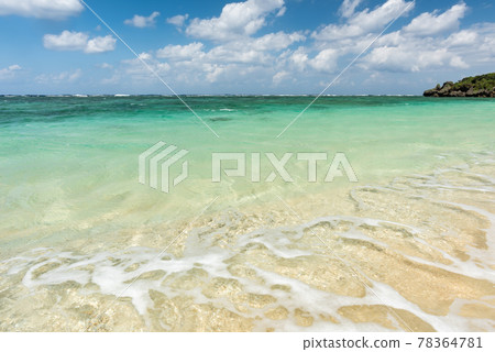 Incredible translucent emerald green sea on paradise beach. Incredible translucent emerald green sea on paradise beach. 78364781