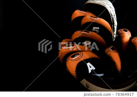 高爾夫背黑背景特寫素材 78364917