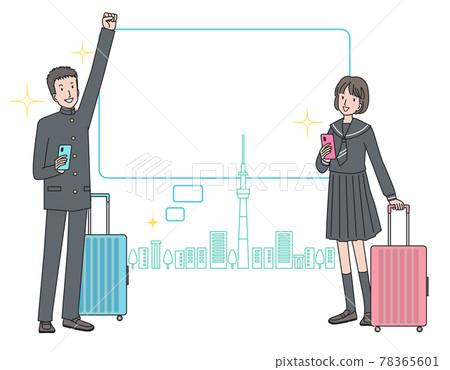 來到東京的穿校服的男孩女孩 來到東京的穿校服的男孩女孩 78365601