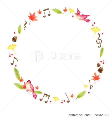 秋天的音符和落葉花環手繪彩色鉛筆圖 秋天的音符和落葉花環手繪彩色鉛筆圖 78365922