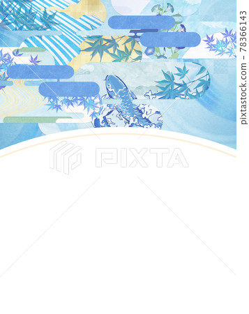 Japanese style background material-Cool feeling-Japanese paper-Summer-Water ripple-Ripples Japanese style background material-Cool feeling-Japanese paper-Summer-Water ripple-Ripples 78366143