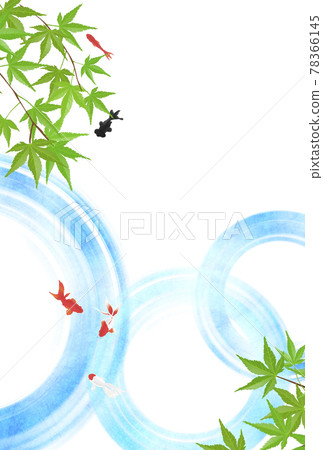 夏季賀卡-金魚-漣漪-明信片比率 78366145