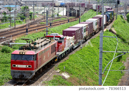 EF510-4 container freight train on the Hoppō Freight Line 78366513