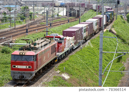 EF510-4 container freight train on the Hoppō Freight Line 78366514