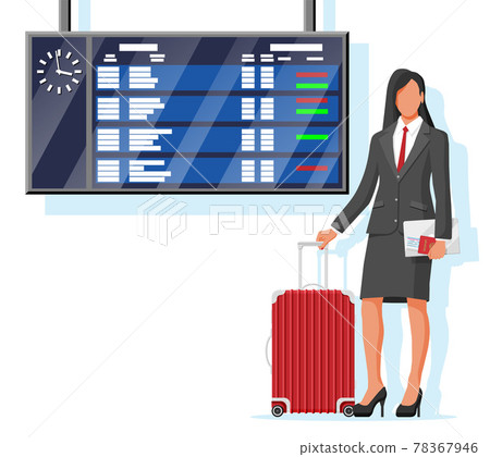 Woman With Travel Bag. Tourist With Suitcase 78367946